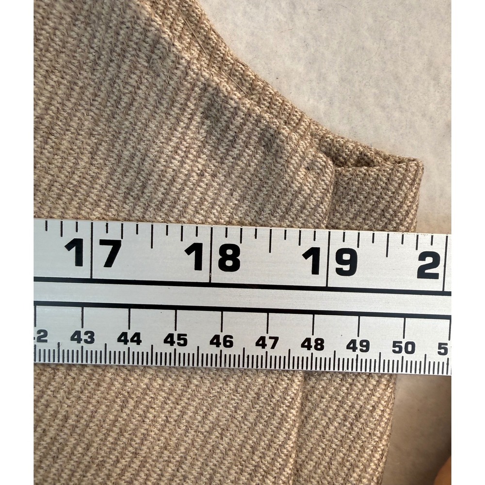 Pensy Nehru Vest 38 Beige Textured Waistcoat Mandarin Collar Button Front PGL - Picture 10 of 10